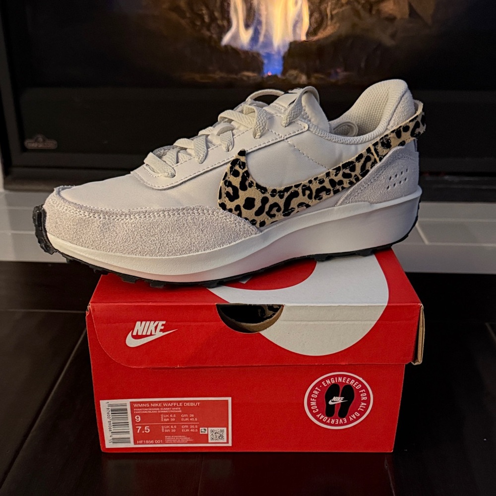 Nike Women's White and Leopard Sneakers